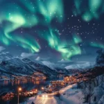 Scenic view of Tromsø, Norway, showcasing its magical Winter Wonderland scenery.