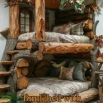 Bunk bed crafted from natural materials for sustainable and stylish bedrooms