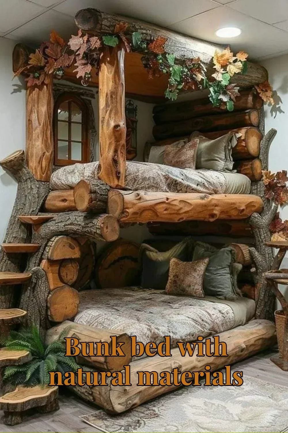 Bunk bed crafted from natural materials for sustainable and stylish bedrooms