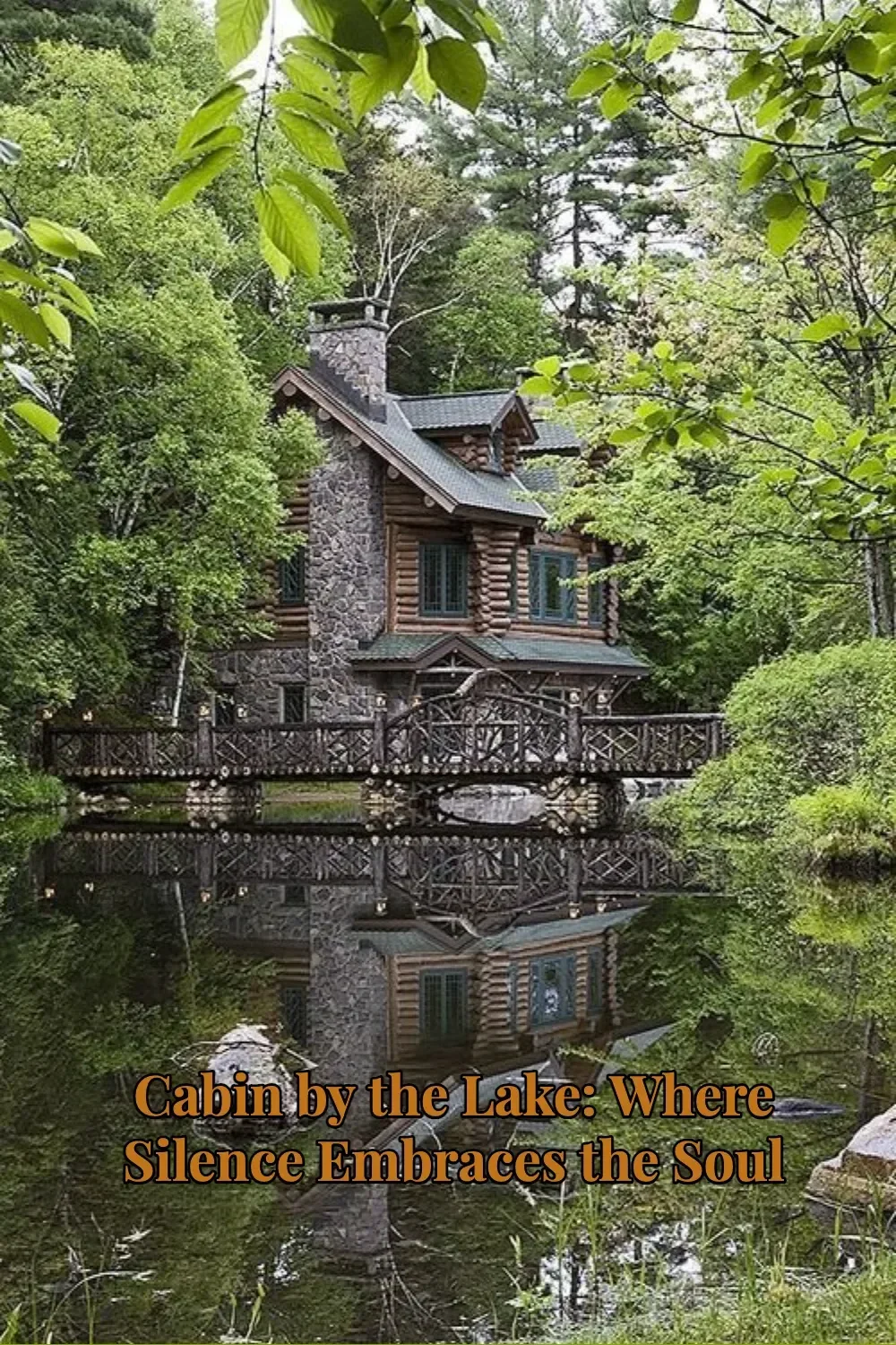 Scenic view of a serene cabin by the lake surrounded by nature.