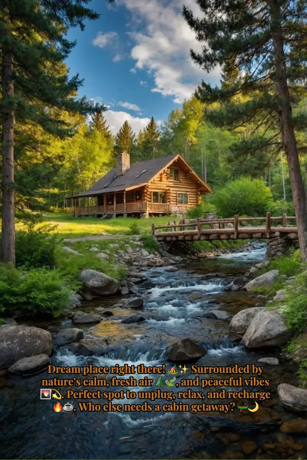 Cozy cabin getaway in nature for relaxation and peaceful vibes
