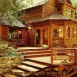 Cozy cabin in the woods offering peace and tranquility in nature.