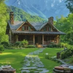 Scenic log cabin with mountain views in Asheville, North Carolina