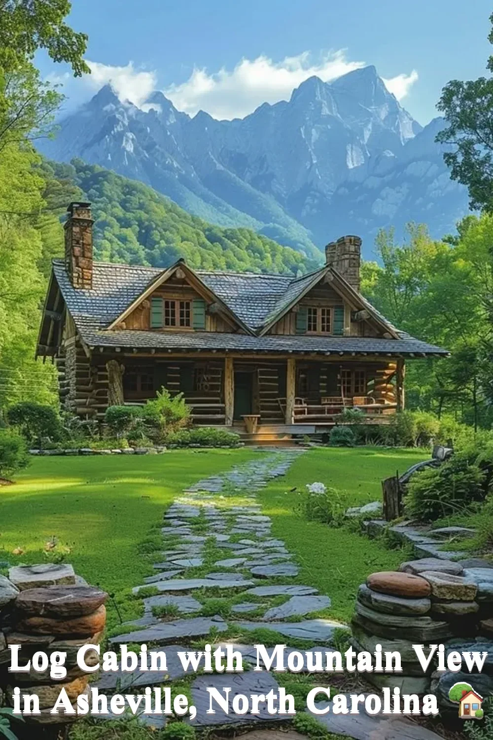 Scenic log cabin with mountain views in Asheville, North Carolina