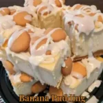 Delicious banana pudding cheesecake squares served on a dessert plate.