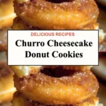 Churro Cheesecake Donut Cookies with cinnamon sugar topping