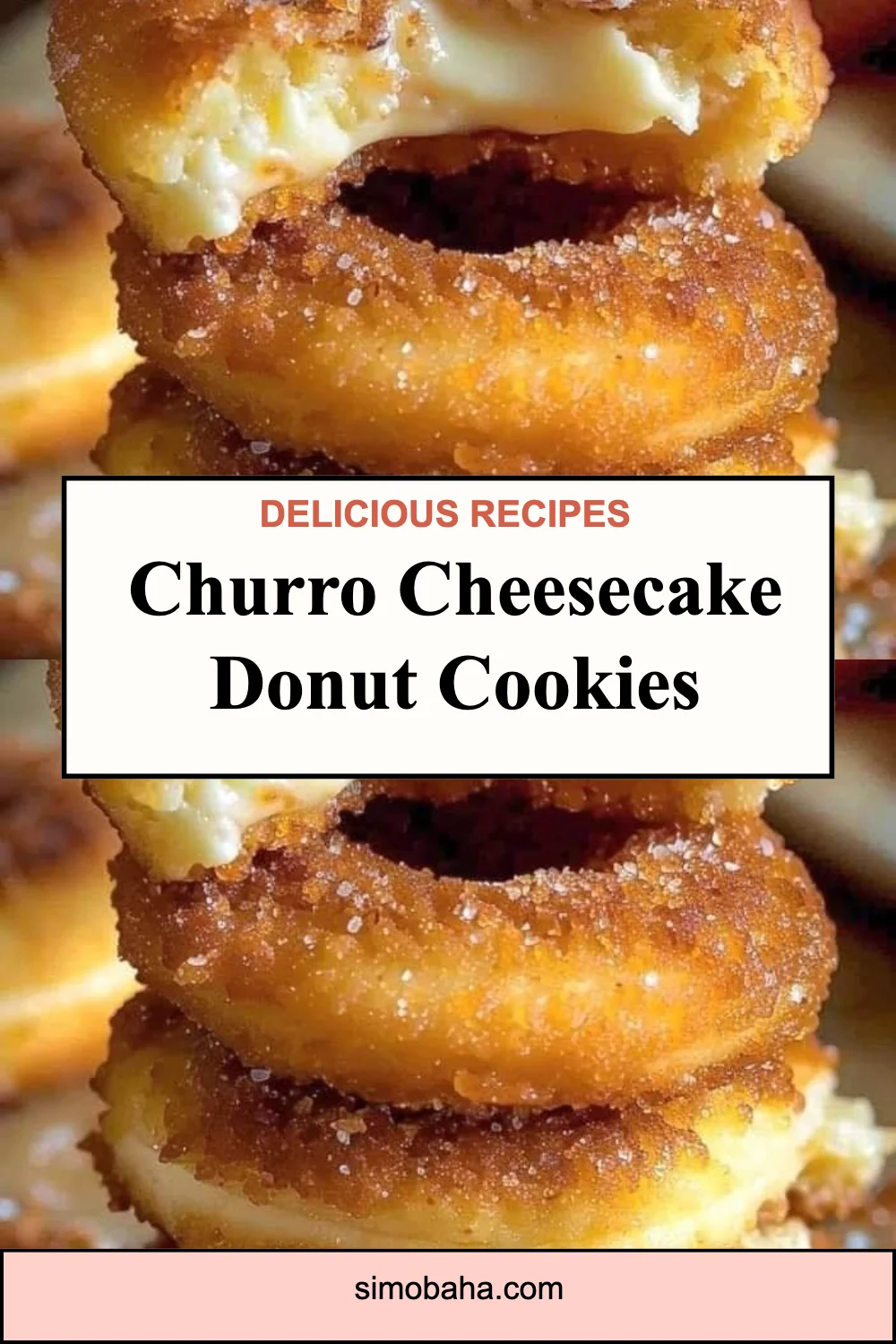 Churro Cheesecake Donut Cookies with cinnamon sugar topping