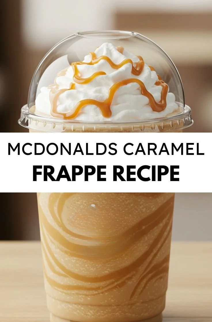 Homemade McDonald's Caramel Frappe coffee drink
