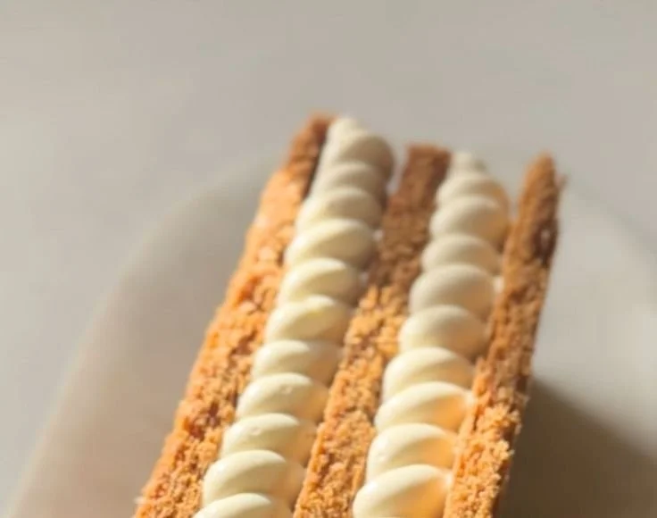 Delicious Raspberry Thousand Leaves pastry with layers of cream and raspberries