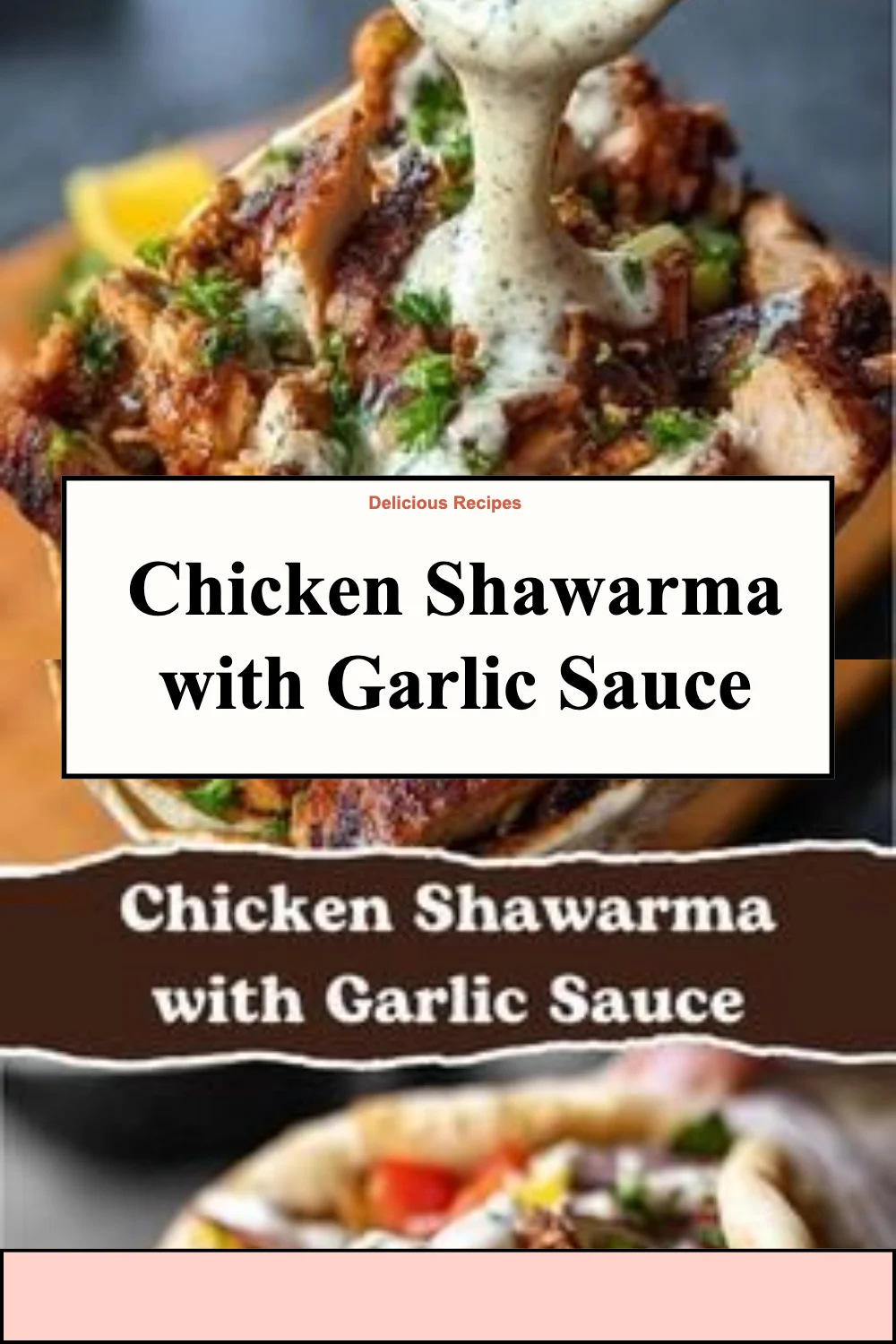 Delicious Chicken Shawarma served with creamy garlic sauce on a plate