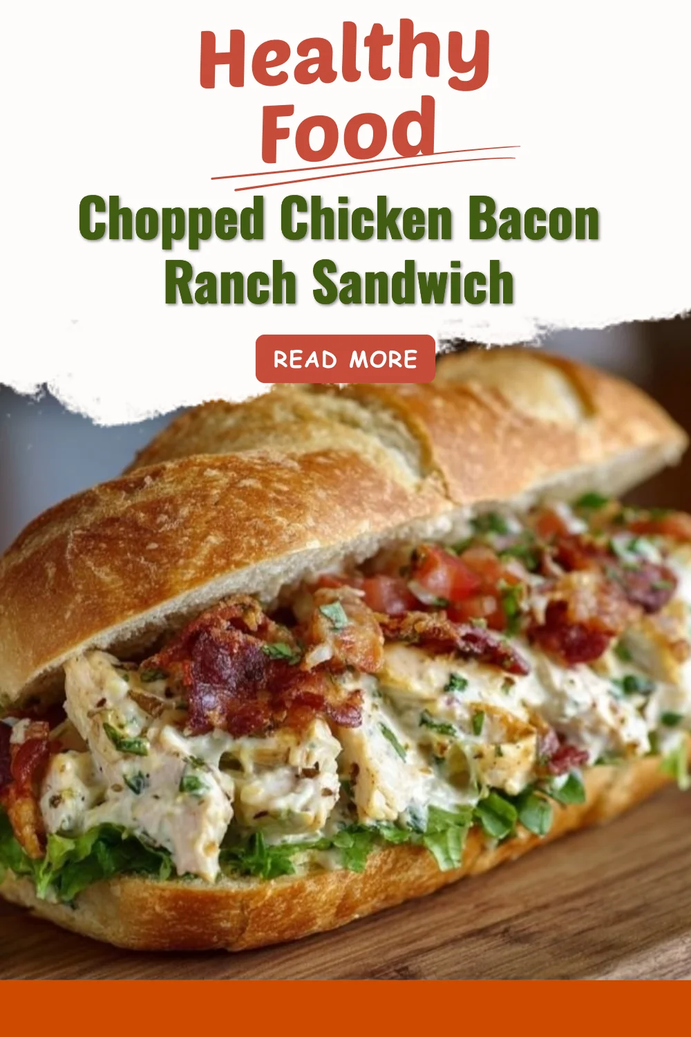 Chopped Chicken Bacon Ranch Sandwich with crispy bacon and fresh ingredients.