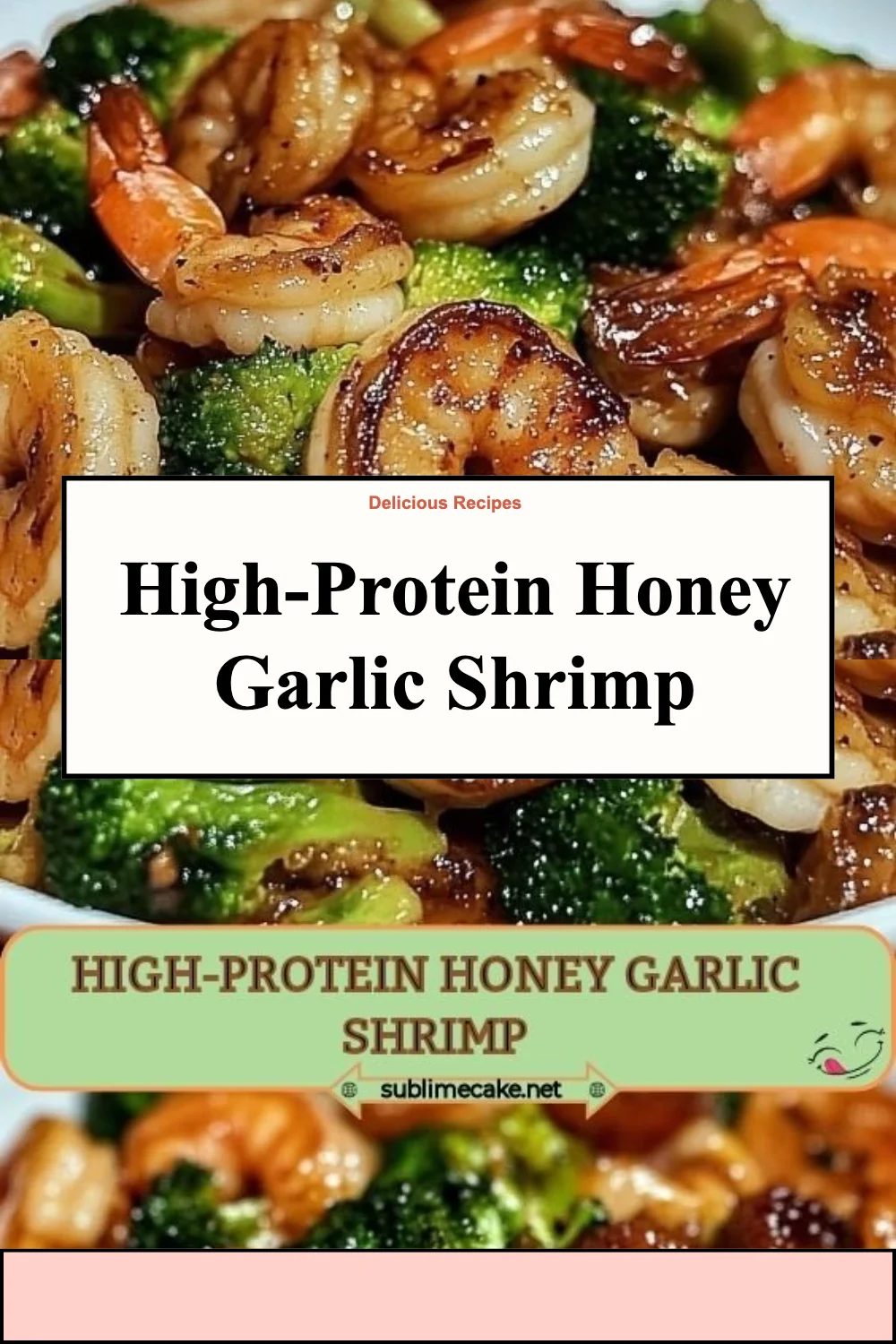 Plate of high-protein honey garlic shrimp garnished with green onions