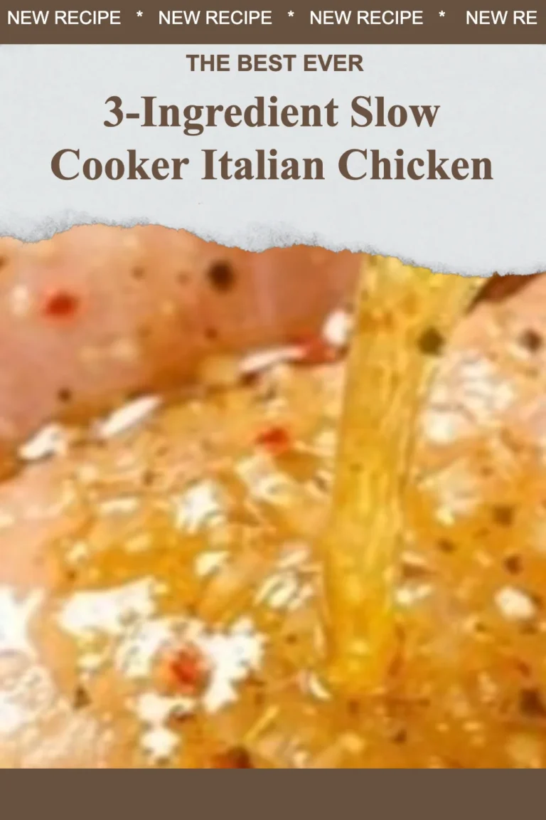 3-Ingredient Slow Cooker Italian Chicken dish ready to serve