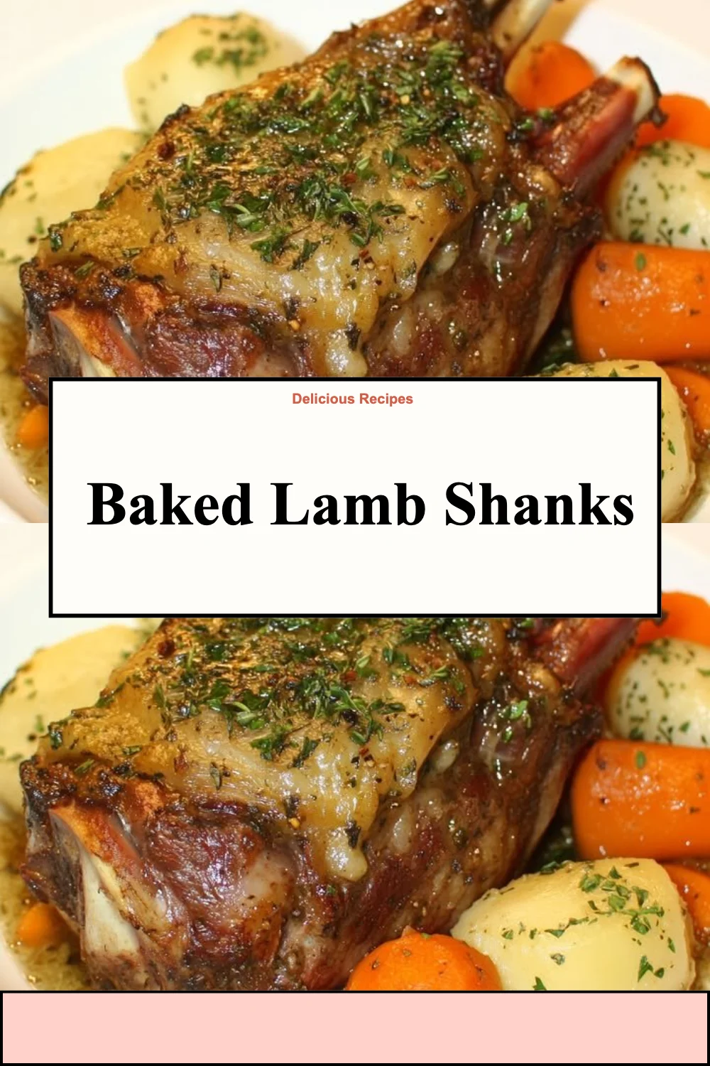 Succulent Baked Lamb Shanks served with aromatic herbs and vegetables