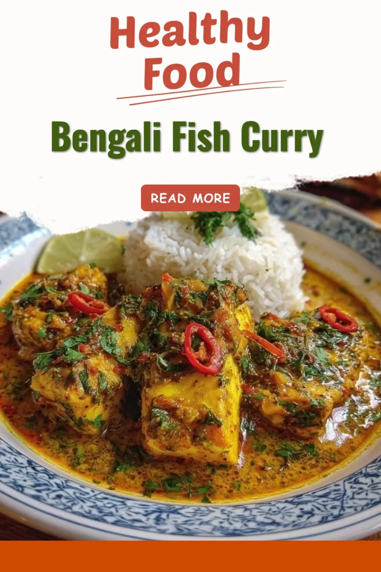 Bengali Fish Curry with rich spices and fresh fish served on a plate