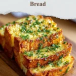 Delicious air fryer garlic bread served on a plate with herbs and spices.