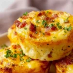 Cheesy muffin tin cottage cheese egg bites ready to enjoy for a healthy breakfast