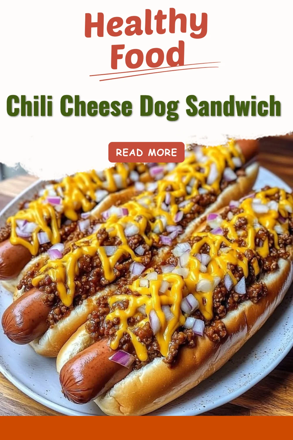 Chili Cheese Dog Sandwich topped with chili and cheese served on a bun