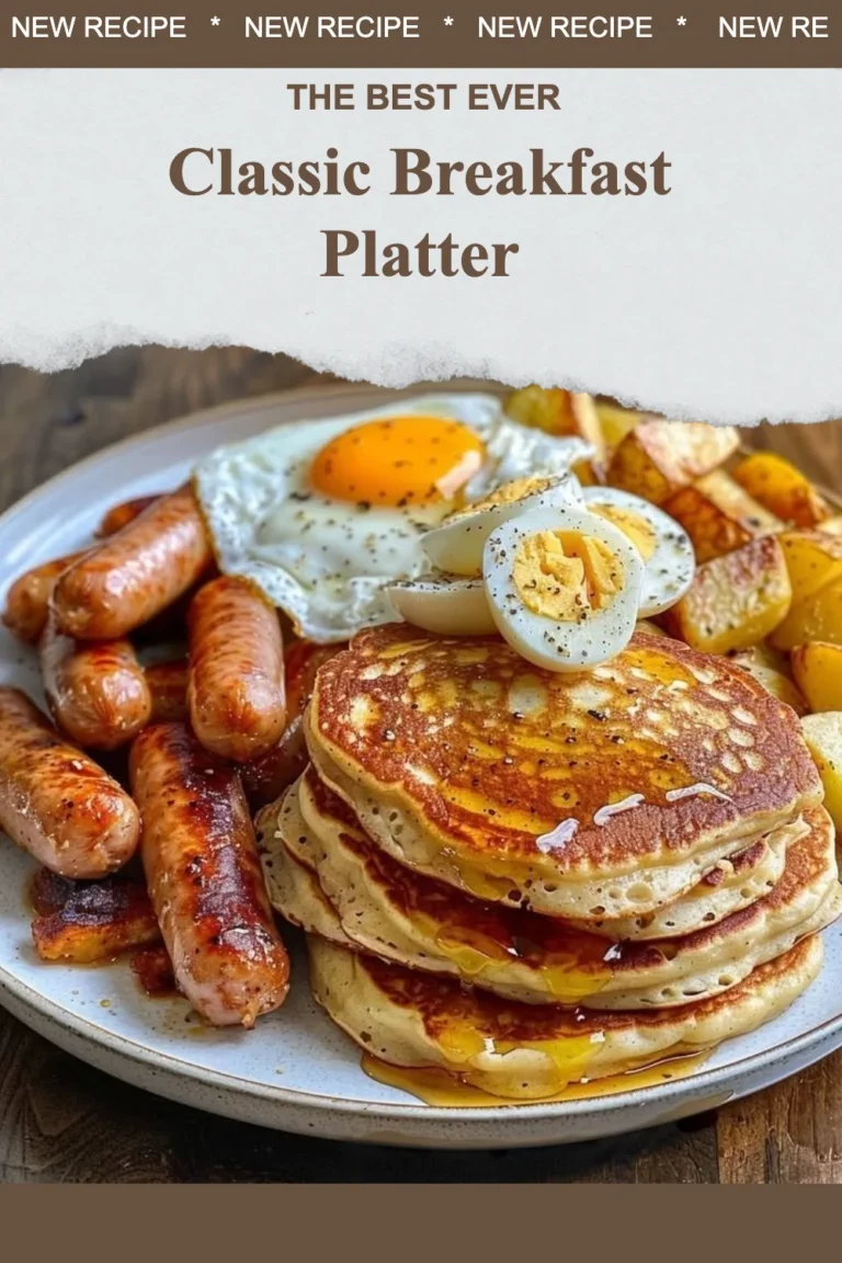 Classic breakfast platter with eggs, bacon, toast, and fresh fruit