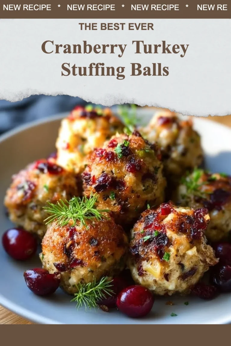Cranberry Turkey Stuffing Balls served on a festive plate