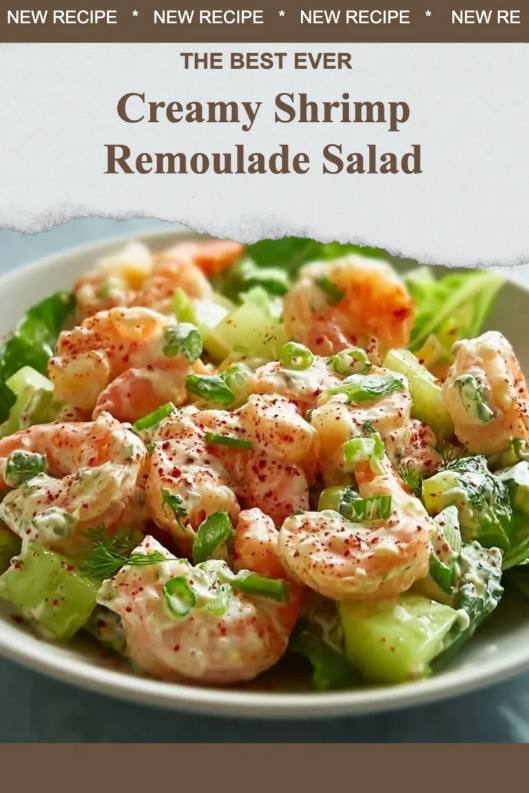 Creamy shrimp remoulade salad with fresh ingredients served in a bowl