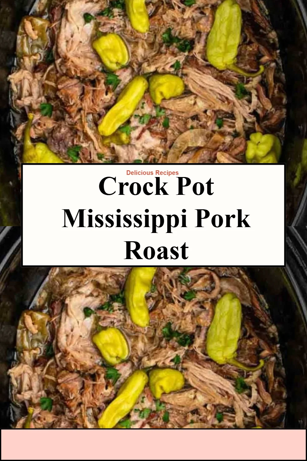 Crock Pot Mississippi Pork Roast served with vegetables on a plate
