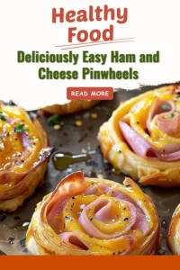 Easy homemade ham and cheese pinwheels rolled and sliced for a tasty snack