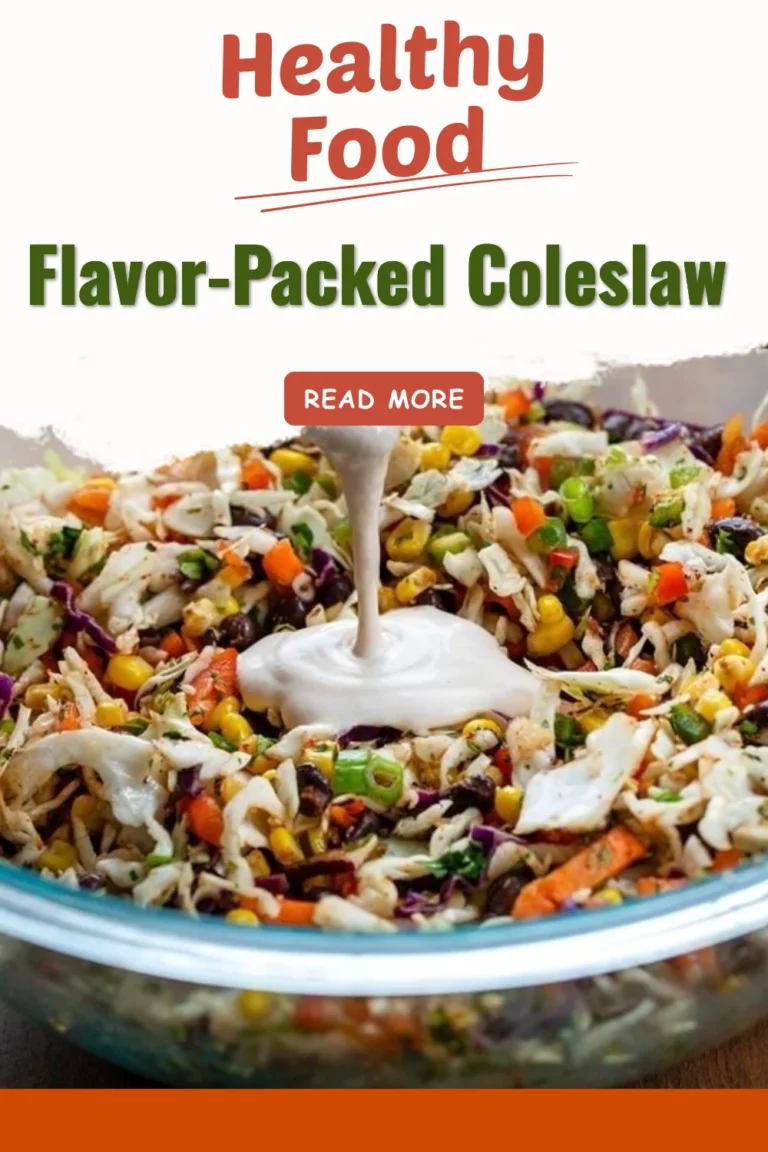 Bowl of flavor-packed coleslaw with vibrant vegetables and a creamy dressing