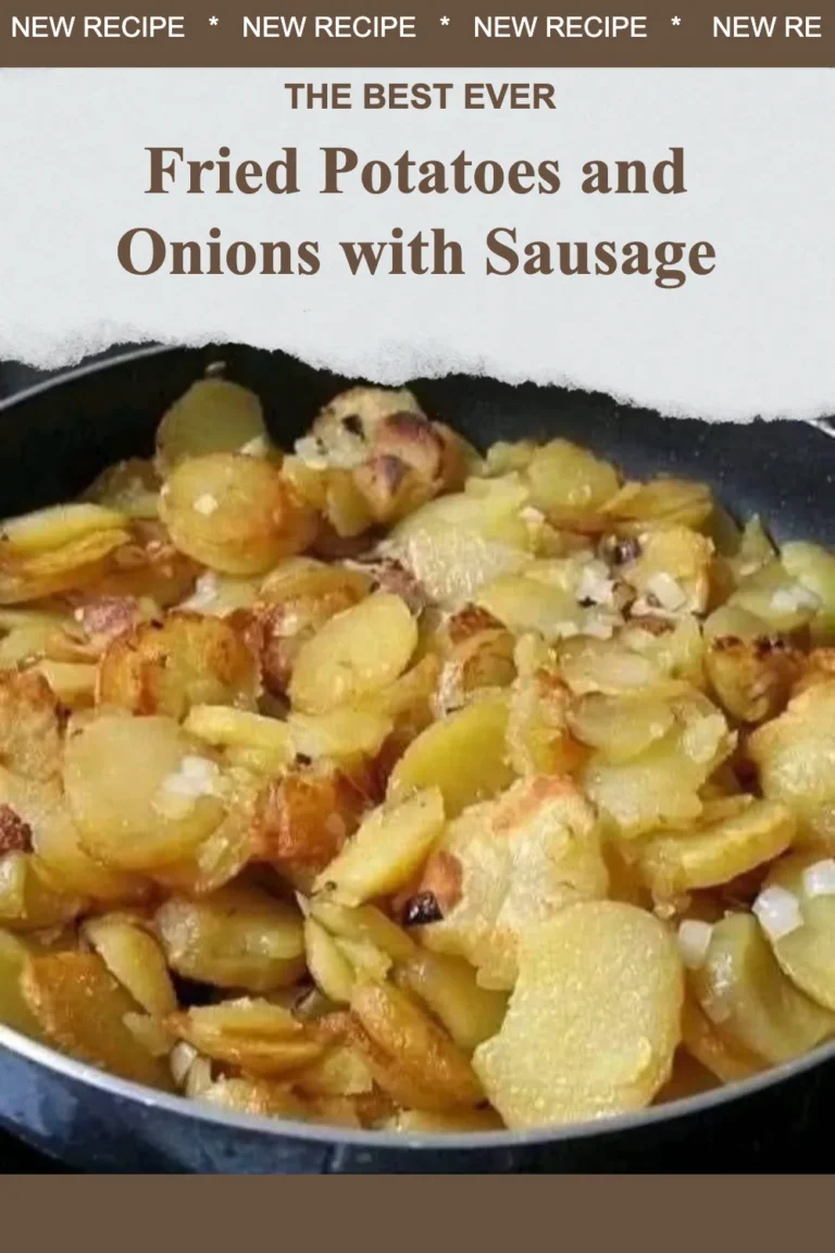 Fried Potatoes and Onions with Sausage served on a plate