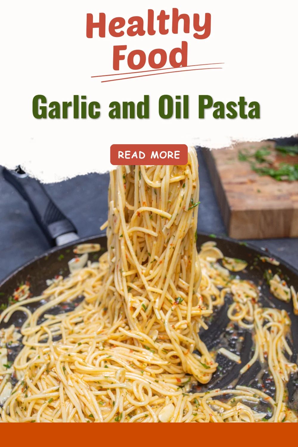 Delicious Garlic and Oil Pasta served in a bowl with fresh parsley
