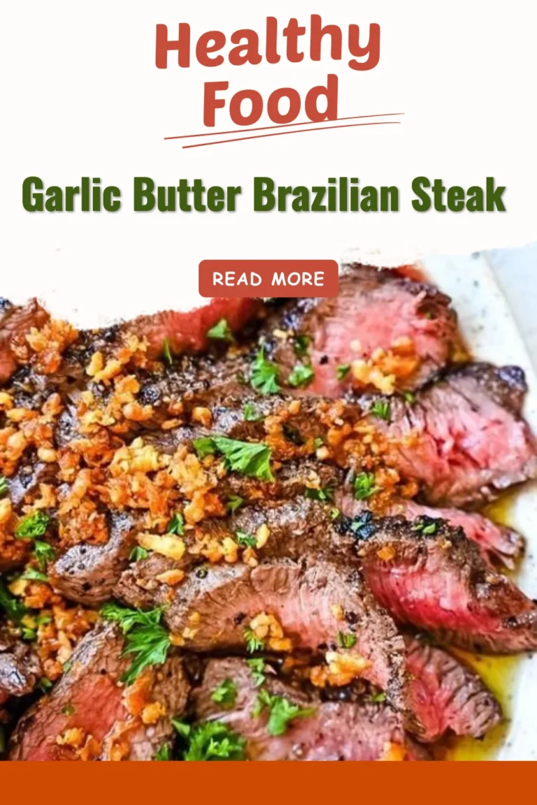 Delicious Garlic Butter Brazilian Steak on a grill