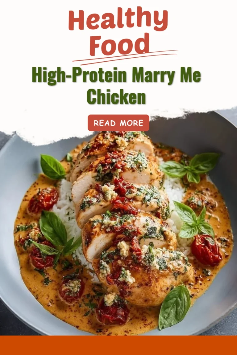 High-Protein Marry Me Chicken recipe with creamy sauce and herbs