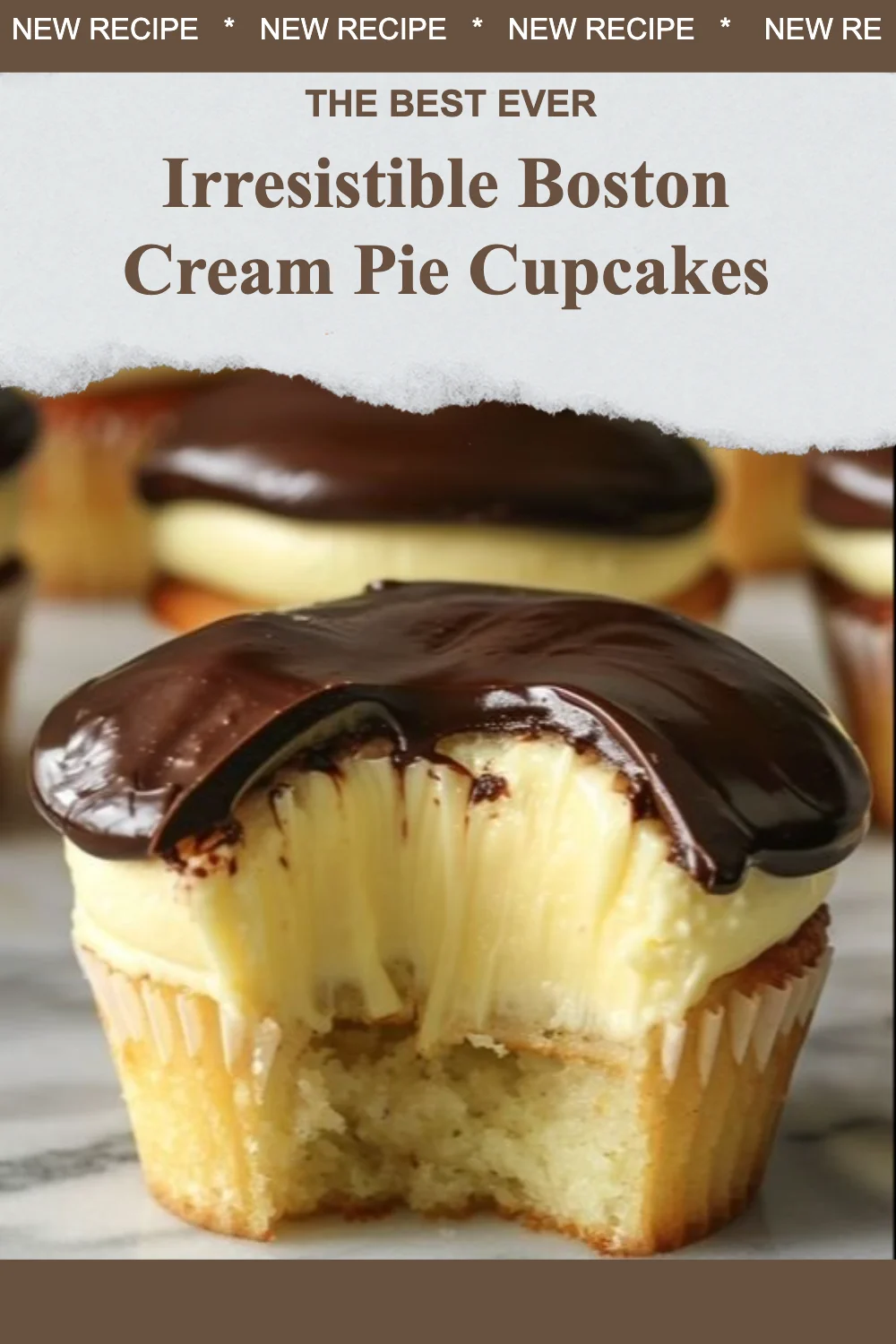 Irresistible Boston Cream Pie Cupcakes