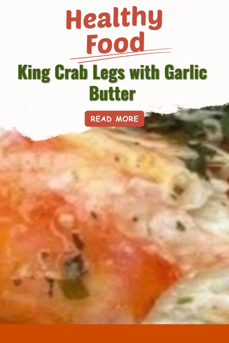 Delicious king crab legs served with garlic butter sauce