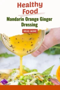 Bowl of Mandarin Orange Ginger Dressing on a wooden table.