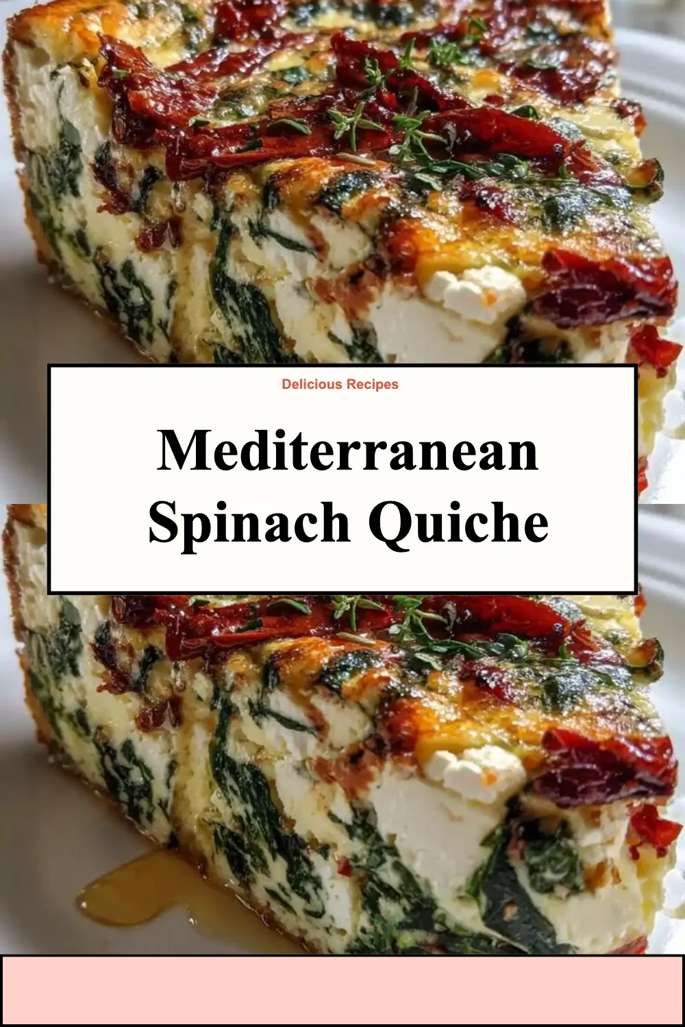 Mediterranean Spinach Quiche with fresh ingredients and a flaky crust