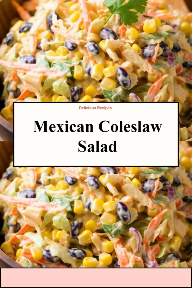 Colorful Mexican coleslaw salad with fresh veggies and dressing