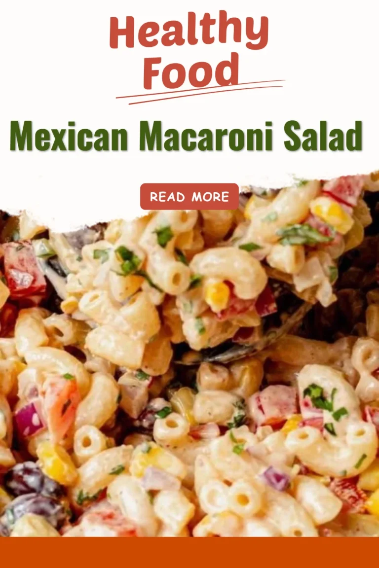 Colorful Mexican Macaroni Salad with fresh vegetables and dressing