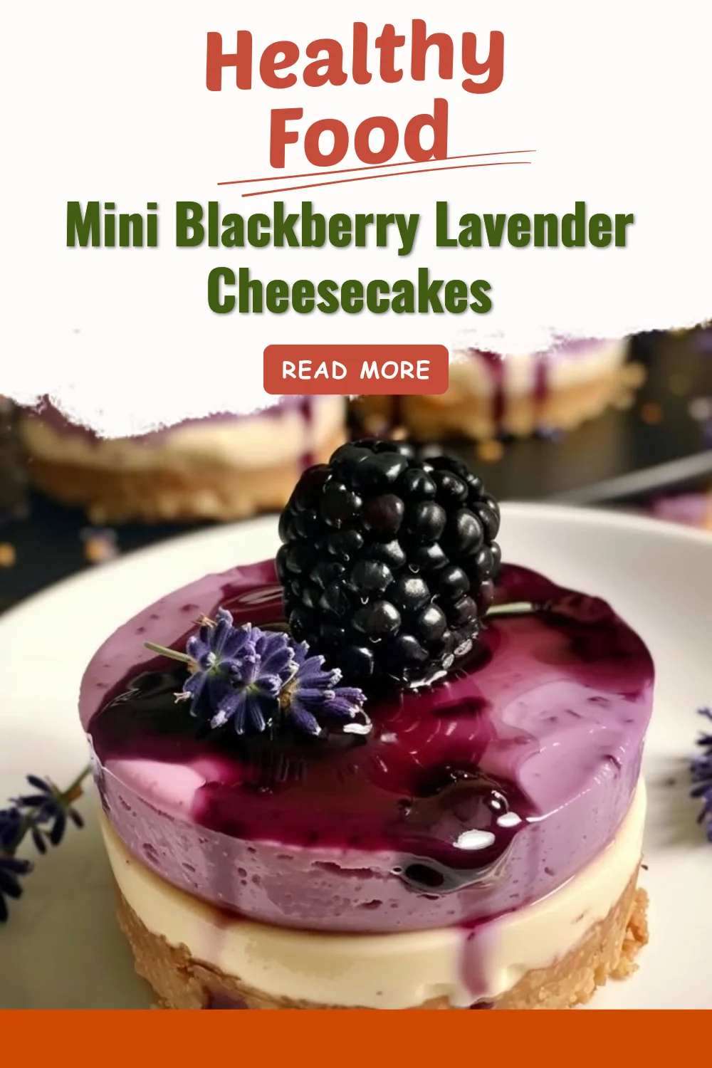Mini Blackberry Lavender Cheesecakes