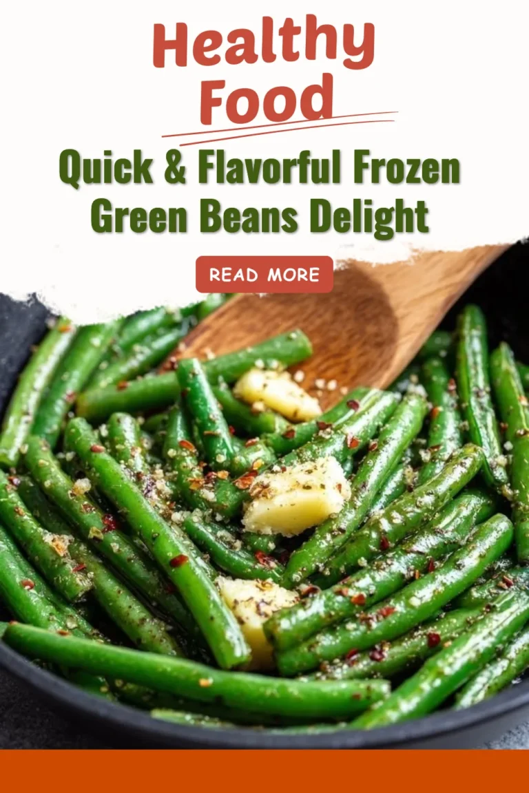 Quick and flavorful frozen green beans dish, perfect for easy meal preparation.