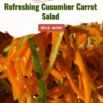Bowl of refreshing cucumber carrot salad with fresh herbs and dressing