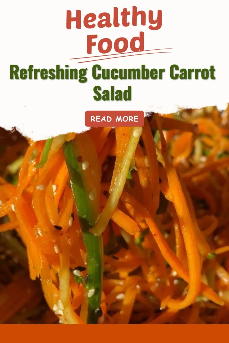 Bowl of refreshing cucumber carrot salad with fresh herbs and dressing