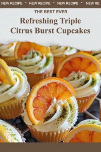Triple citrus burst cupcakes with lemon, lime, and orange frosting