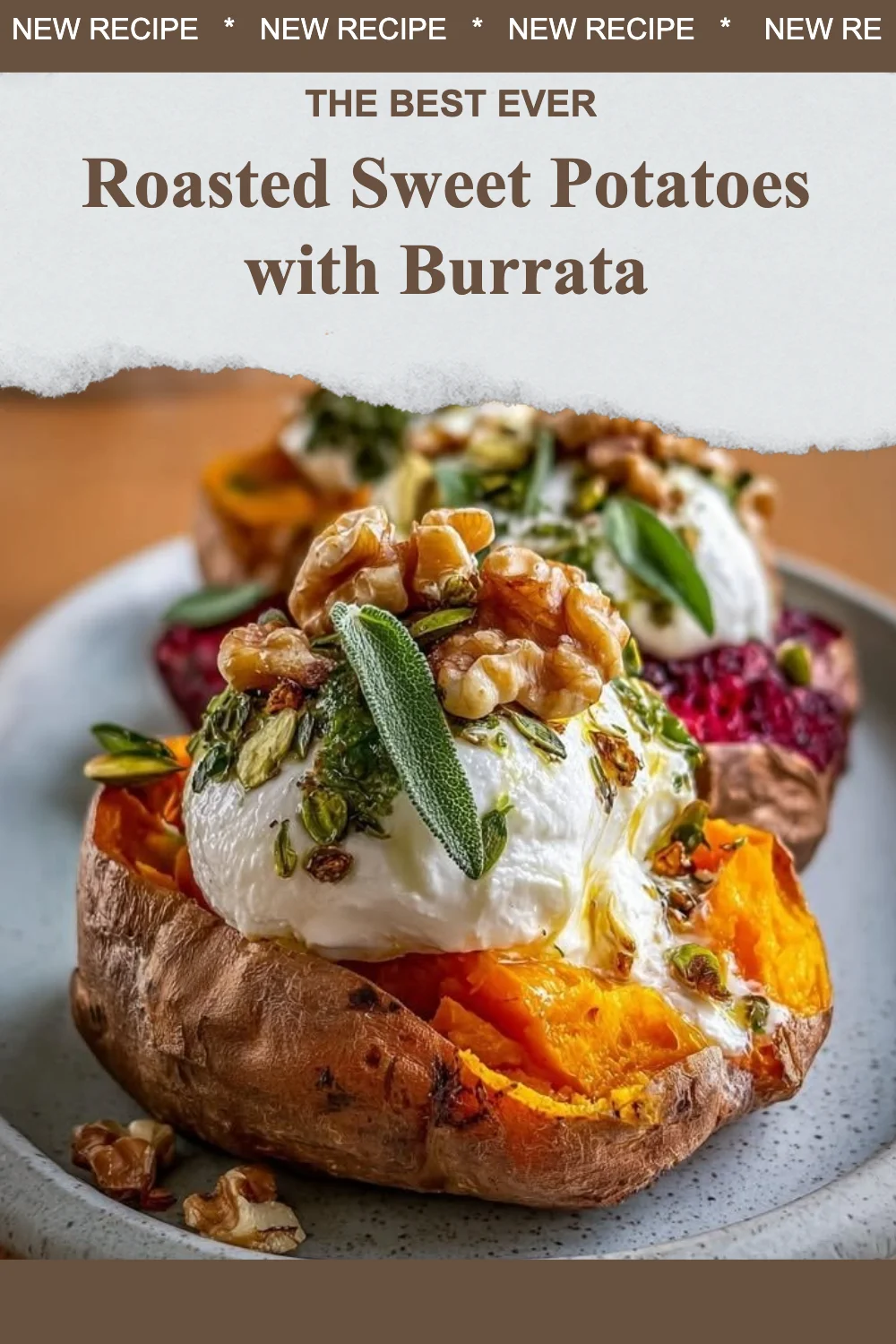 Roasted Sweet Potatoes with Burrata
