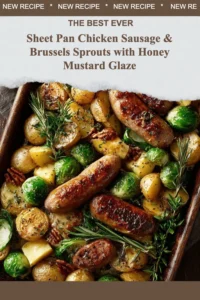 Sheet Pan Chicken Sausage with Brussels Sprouts and Honey Mustard Glaze