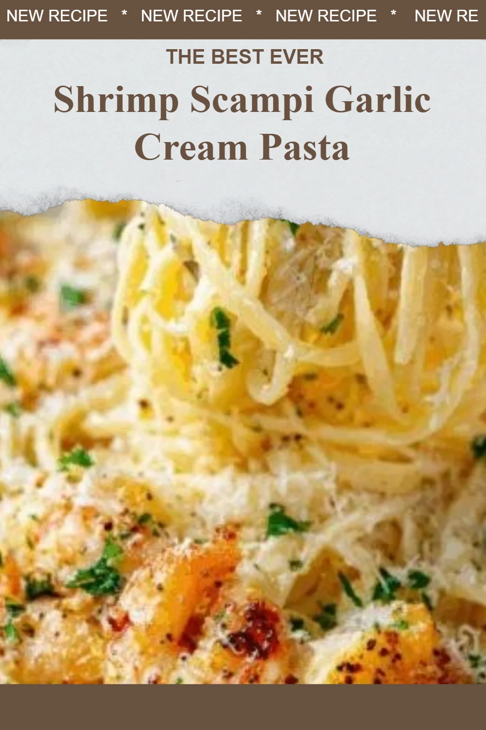 Shrimp Scampi Garlic Cream Pasta