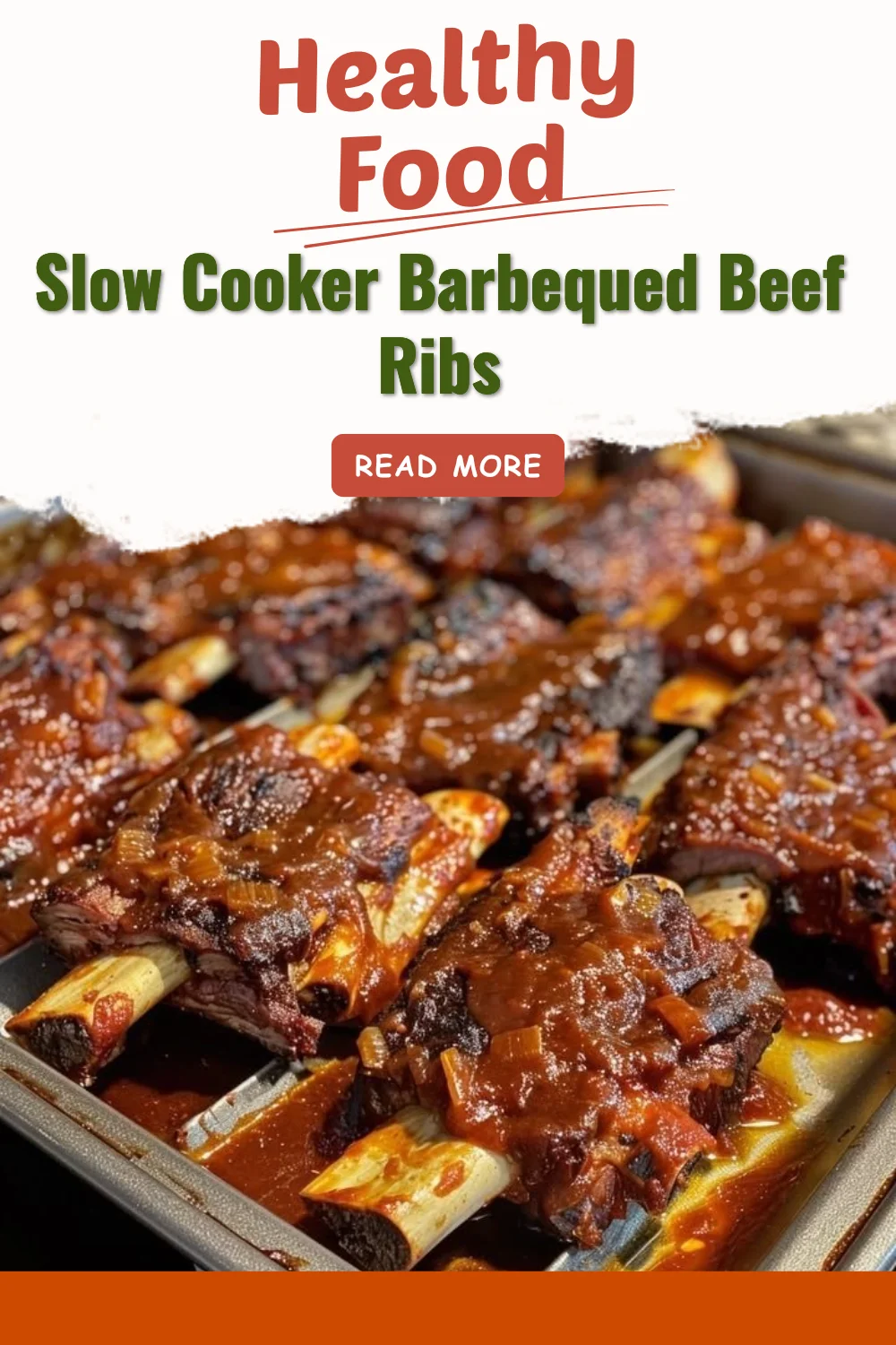 Slow cooker barbequed beef ribs served on a platter with barbecue sauce