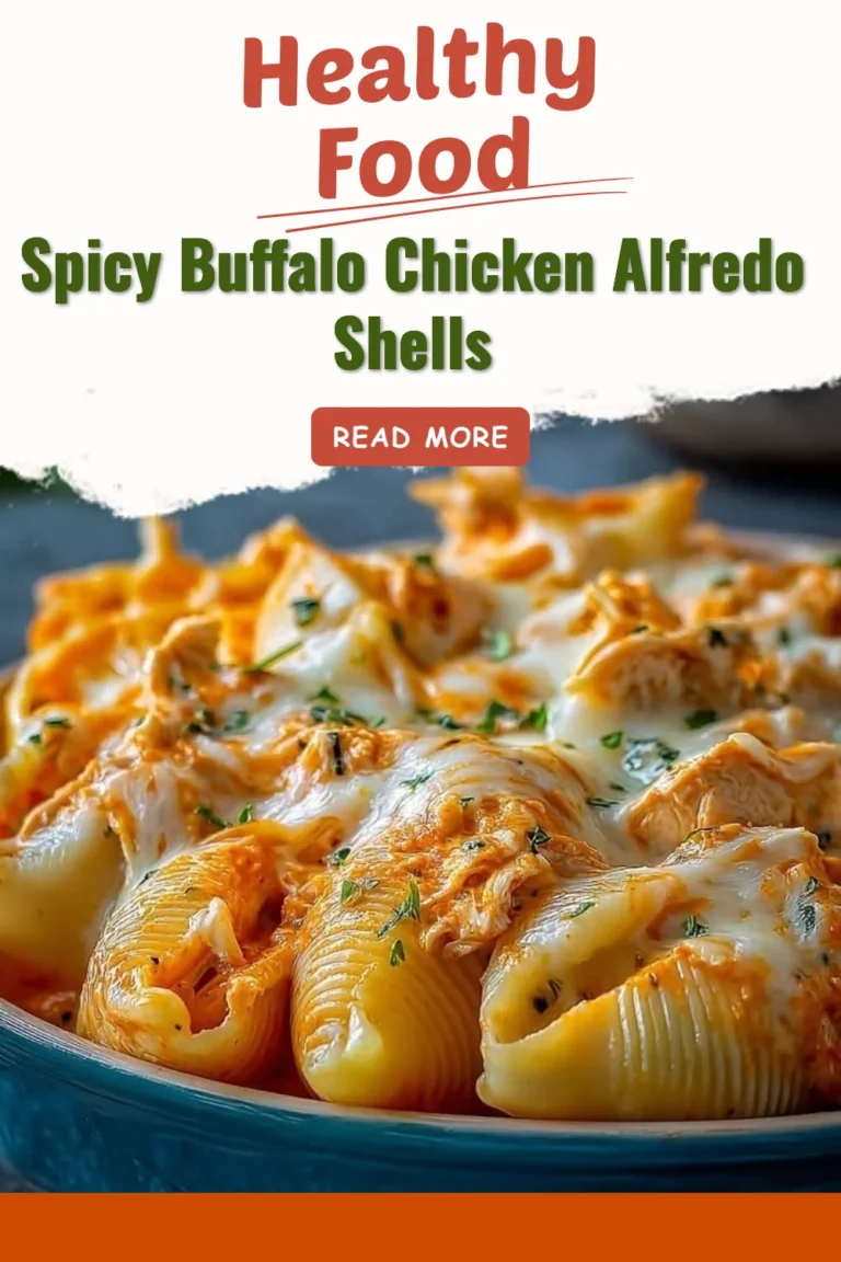 Spicy Buffalo Chicken Alfredo Shells topped with fresh herbs and cheese