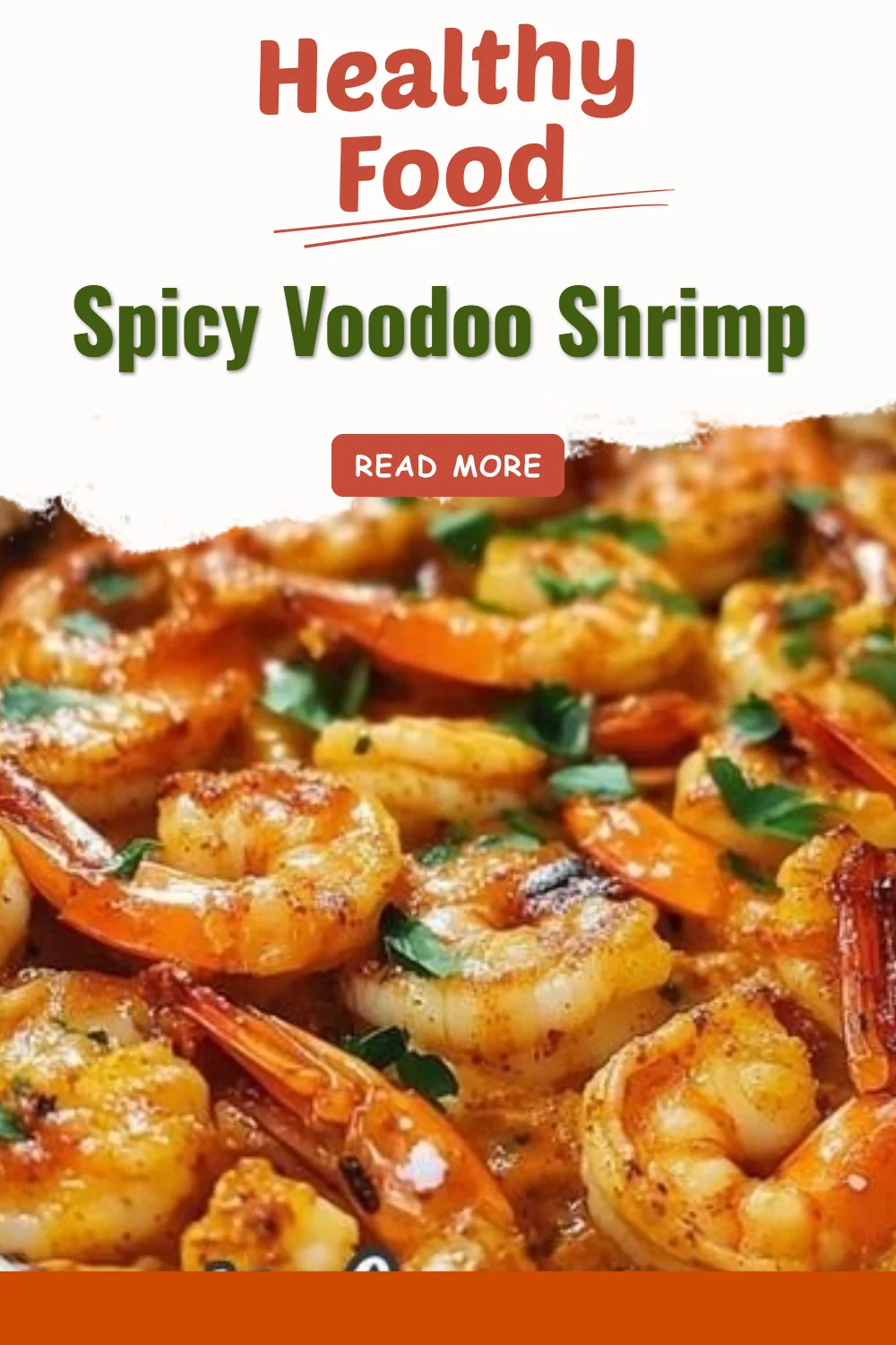 Plate of Spicy Voodoo Shrimp garnished with herbs and spices