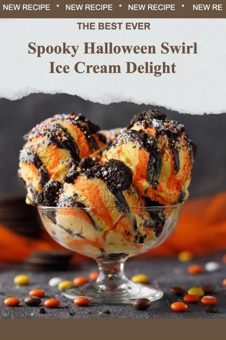 Spooky Halloween Swirl Ice Cream Delight served in a festive bowl